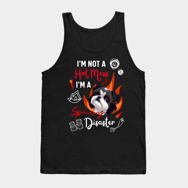 Cute Disaster Funny Shih Tzu Maltese Dog Breed Crusty White Dog Tank Top by Mochabonk